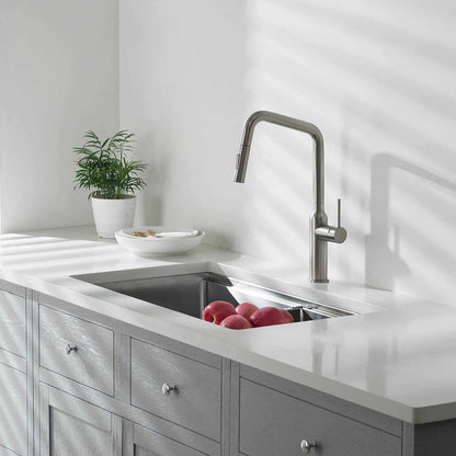 Modern Kitchen Faucet with 360° Swivel Spout and Artistic Vase Design KF12102