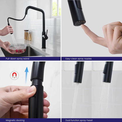 Modern Kitchen Faucet with 360° Swivel Spout and Artistic Vase Design KF12102