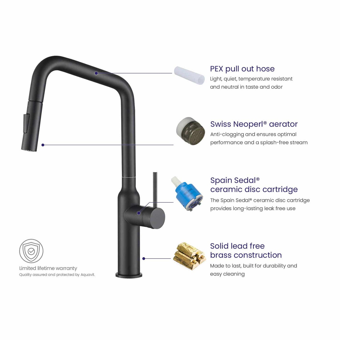 Modern Kitchen Faucet with 360° Swivel Spout and Artistic Vase Design KF12102