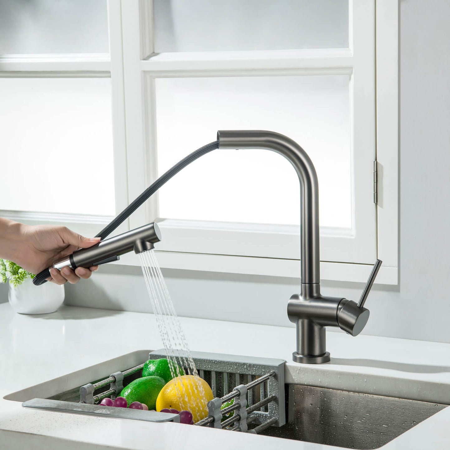 Aquavit Arcus Fold-Down Pull-Out Kitchen Faucet KF13110
