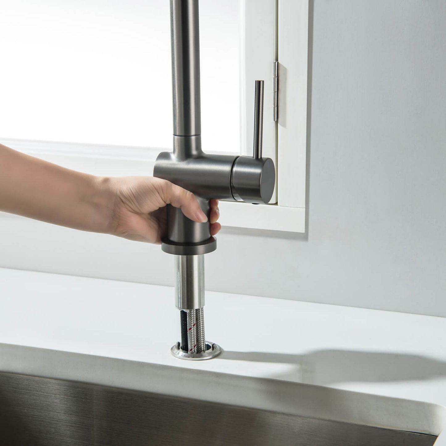 Aquavit Arcus Fold-Down Pull-Out Kitchen Faucet KF13110