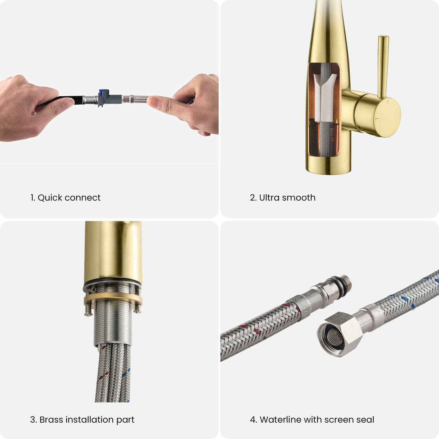 Modern Single Handle Pull-Down Kitchen Faucet with Magnetic Spray KF14101