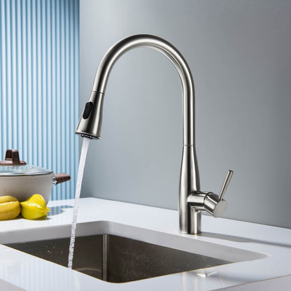 Modern Single Handle Pull-Down Kitchen Faucet with Magnetic Spray KF14101