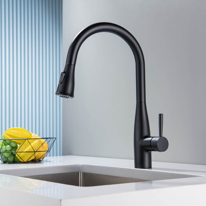 Modern Single Handle Pull-Down Kitchen Faucet with Magnetic Spray KF14101