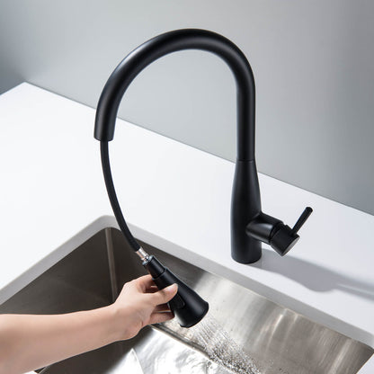 Modern Single Handle Pull-Down Kitchen Faucet with Magnetic Spray KF14101