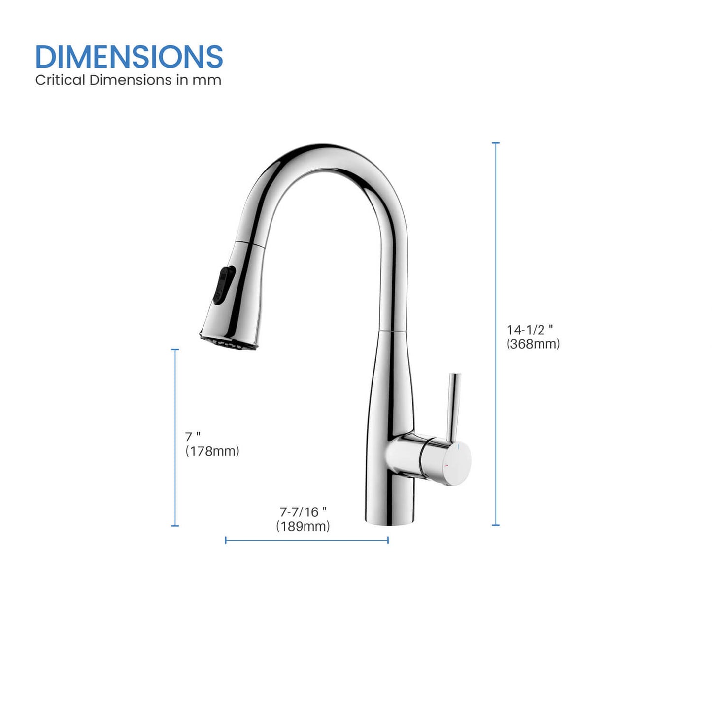 Aquavit Sleek Brass Kitchen Faucet with 360° Swivel Spout and Dual-Function Spray KF14102