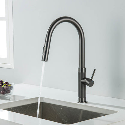 Aquavit KF15103 Single Handle Pull-Down Kitchen Faucet with Magnetic Dual-Function Spray Head