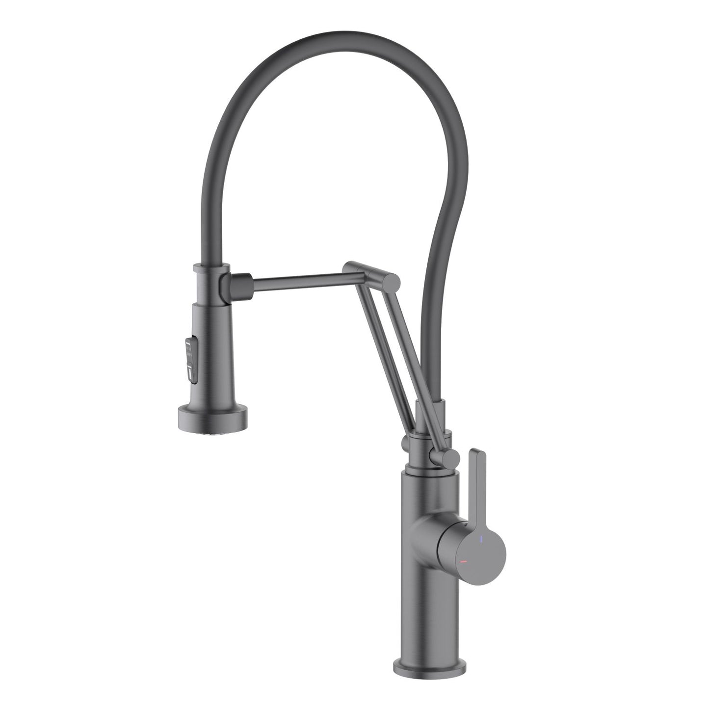 Aquavit KF15301 Articulating Pull-Out Kitchen Faucet with 360° Swivel Rubber Spout