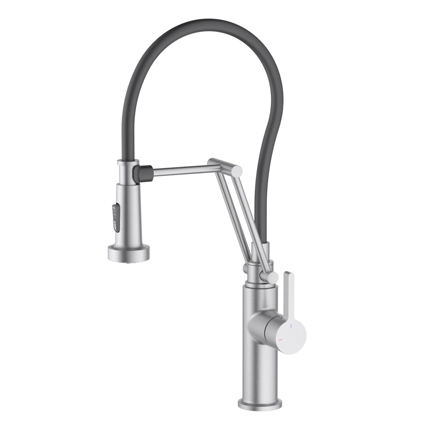 Aquavit KF15301 Articulating Pull-Out Kitchen Faucet with 360° Swivel Rubber Spout
