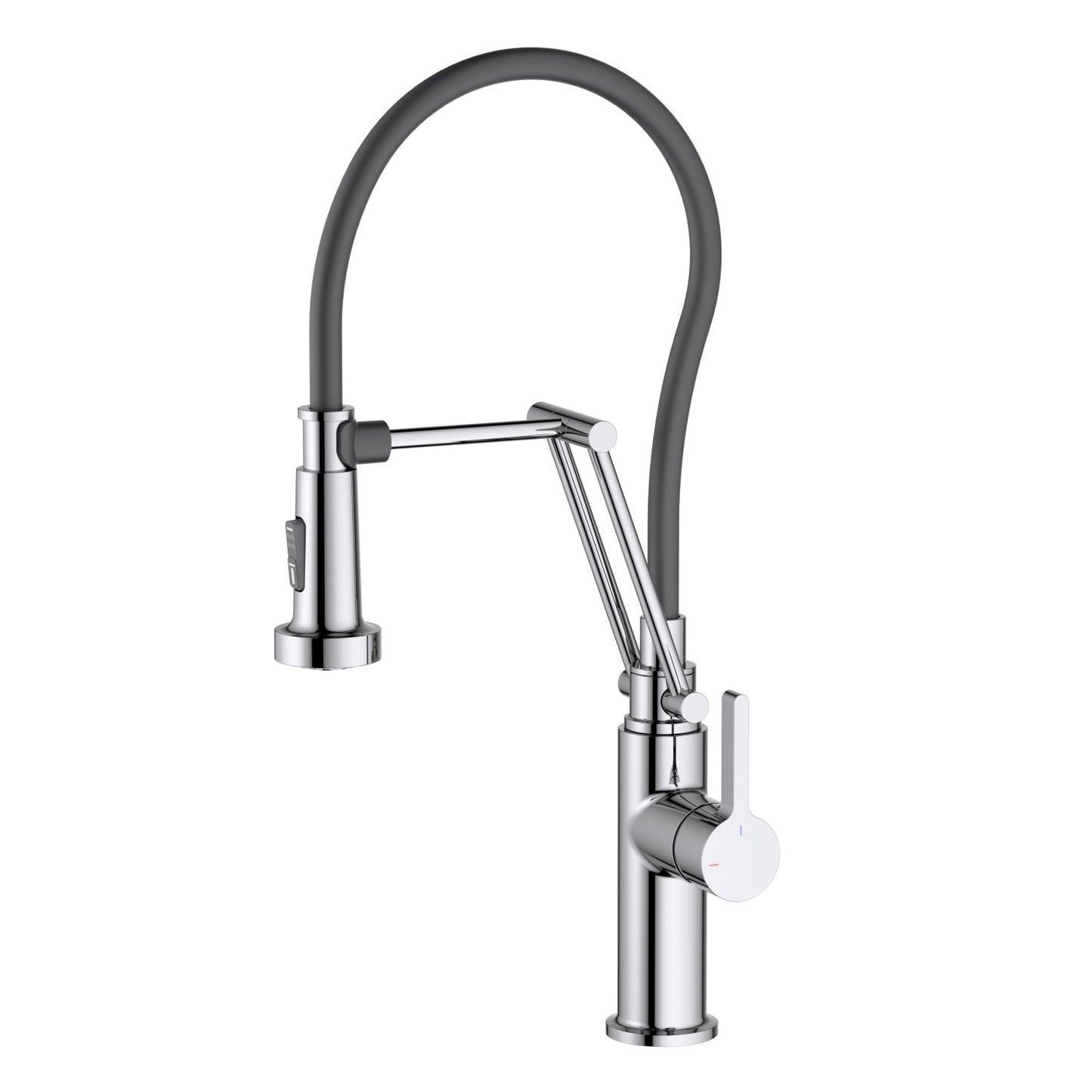 Aquavit KF15301 Articulating Pull-Out Kitchen Faucet with 360° Swivel Rubber Spout
