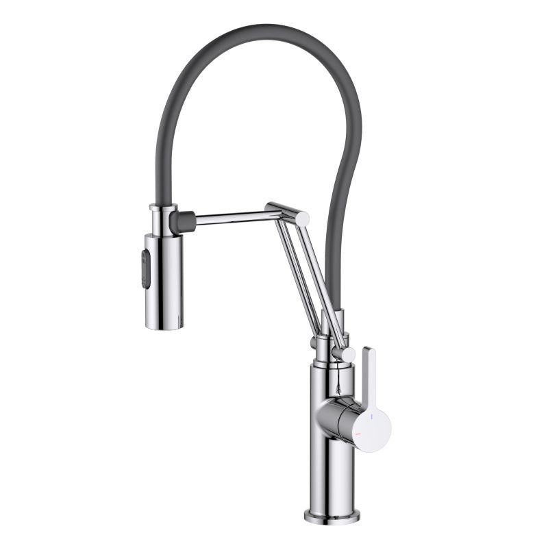 Aquavit Pull-Out Kitchen Faucet with pull out black hose KF15302