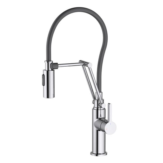 Aquavit Pull-Out Kitchen Faucet with pull out black hose KF15302