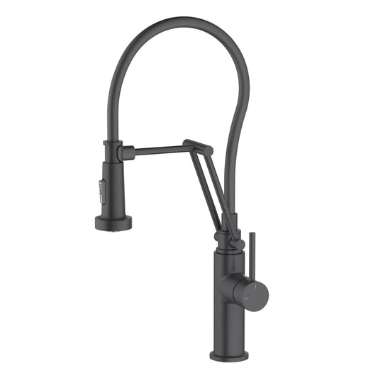 Aquavit Pull-Out Kitchen Faucet with pull out black hose KF15304
