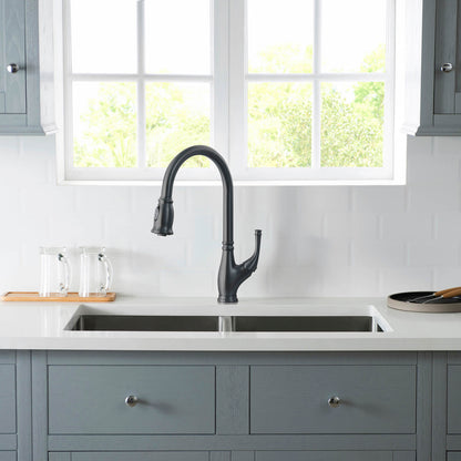 Aquavit Vintage Kitchen Faucet with Transitional Design and Pull-Down Spray KF17101