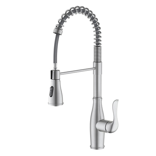 Commerical style Single handle pull down kitchen faucet with 3 way sprayer KF17201