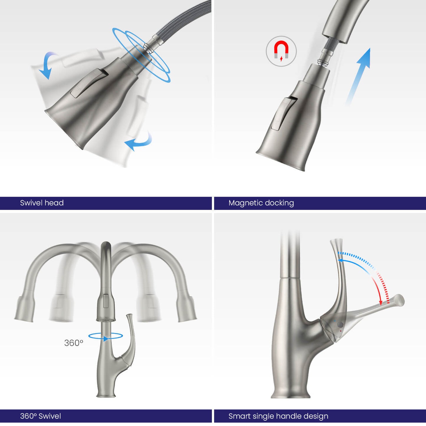 Aquavit Lumina Single handle pull down  Kitchen Faucet KF18101