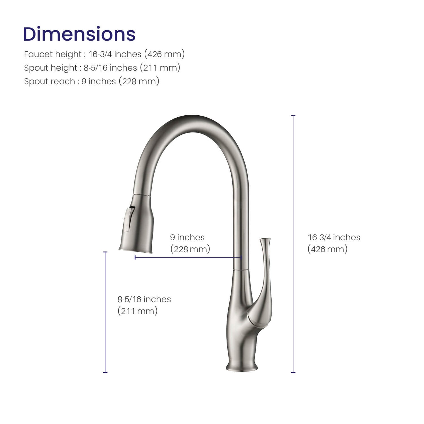 Aquavit Lumina Single handle pull down  Kitchen Faucet KF18101