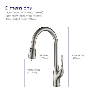 Aquavit Lumina Single handle pull down  Kitchen Faucet KF18101