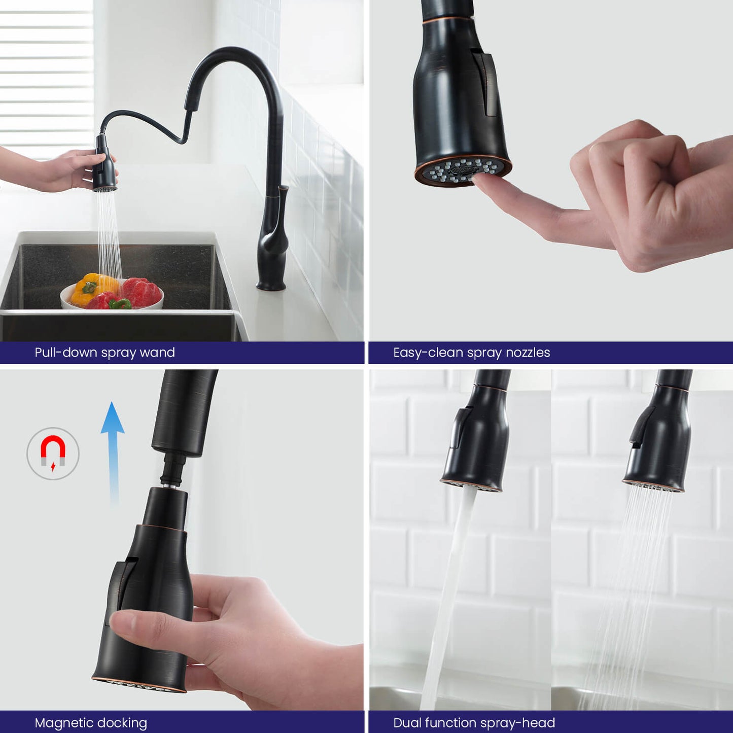Aquavit Lumina Single handle pull down  Kitchen Faucet KF18101