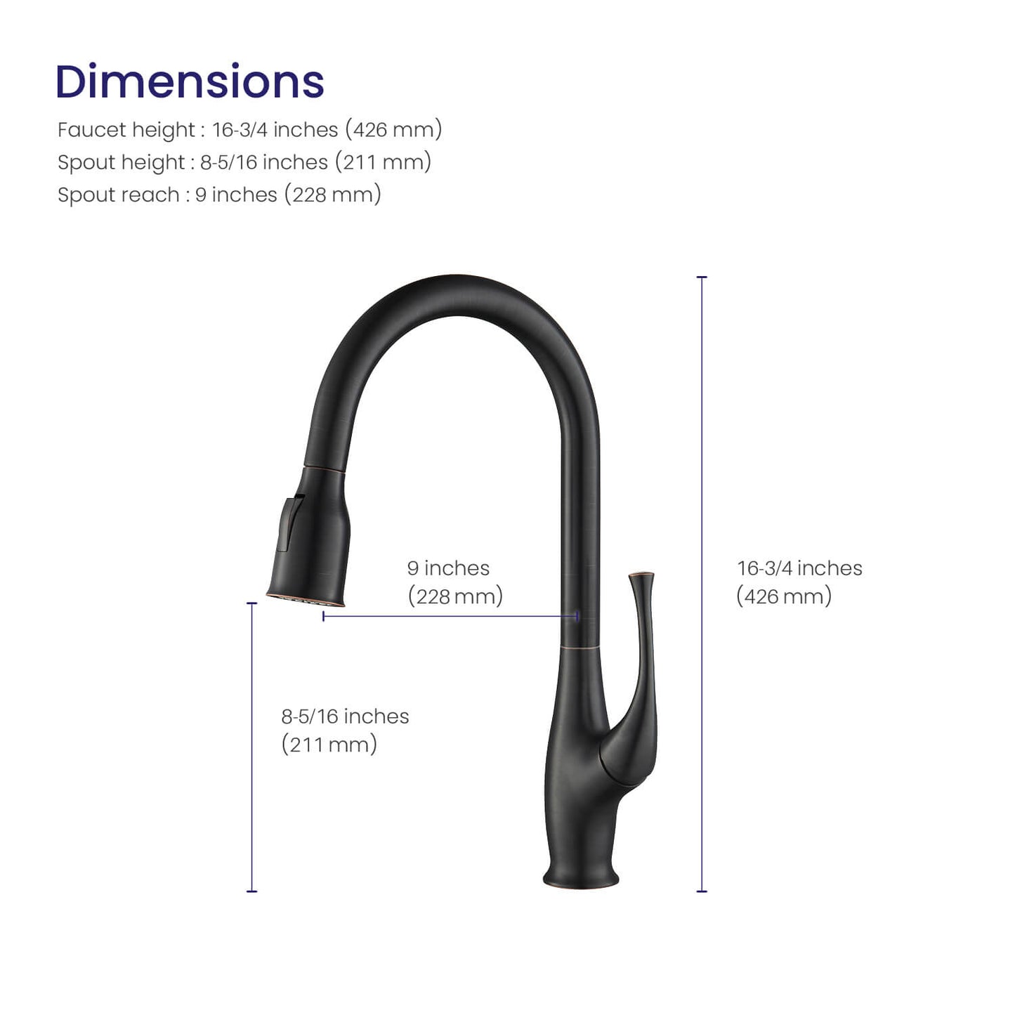 Aquavit Lumina Single handle pull down  Kitchen Faucet KF18101