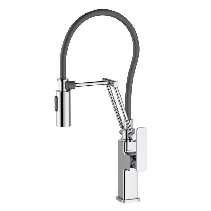 Aquavit single handle Pull-Out Kitchen Faucet with 360° Swivel Rubber Spout KF20301