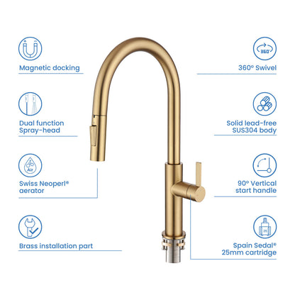 Aquavit Orbit Single Handle Pull down Kitchen Faucet KF21101