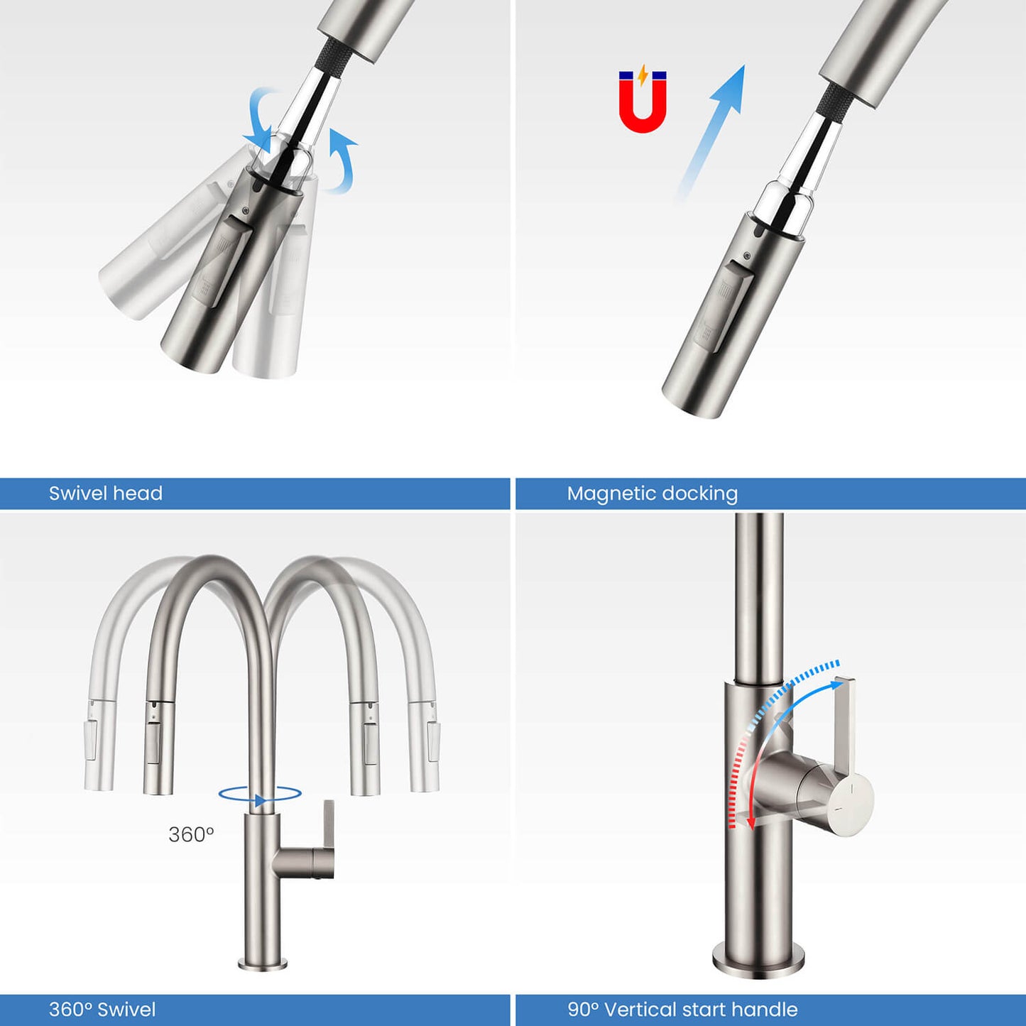 Aquavit Orbit Single Handle Pull down Kitchen Faucet KF21101