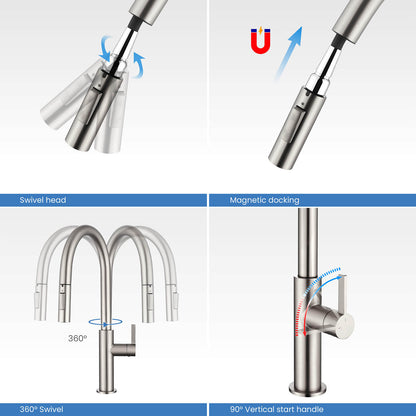 Aquavit Orbit Single Handle Pull down Kitchen Faucet KF21101