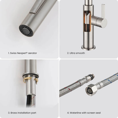 Aquavit Orbit Single Handle Pull down Kitchen Faucet KF21101