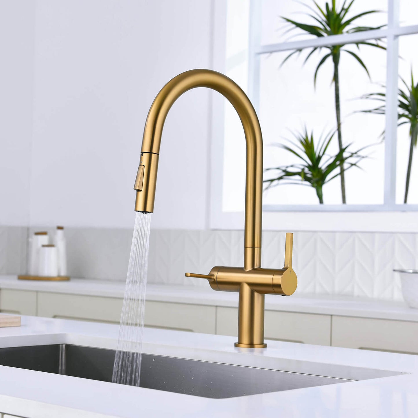Aquavit Orbit Two Handle Pull down Kitchen Faucet KF21111