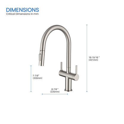 Aquavit Orbit Two Handle Pull down Kitchen Faucet KF21111