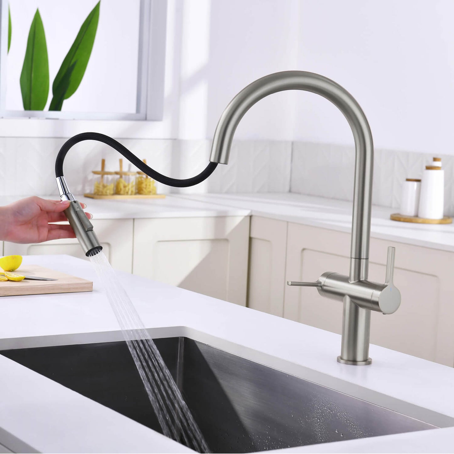 Aquavit Orbit Two Handle Pull down Kitchen Faucet KF21111