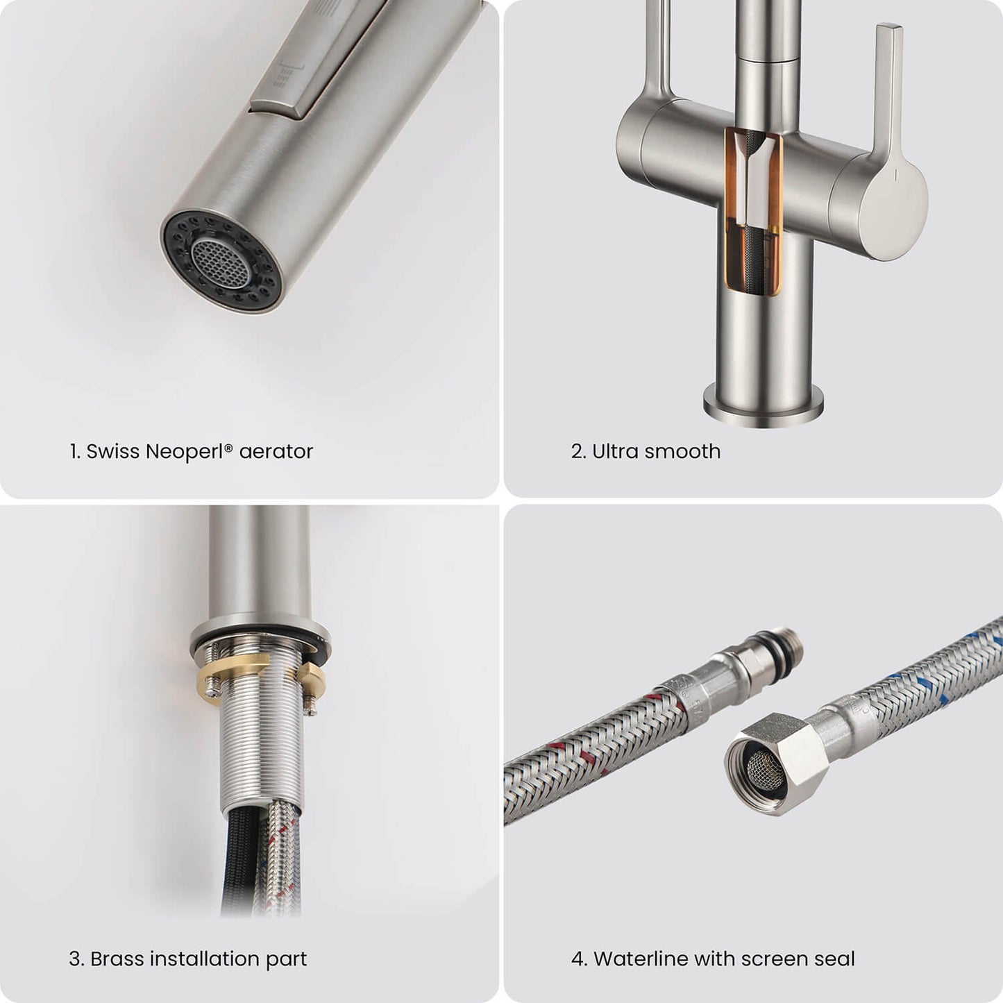 Aquavit Orbit Two Handle Pull down Kitchen Faucet KF21111