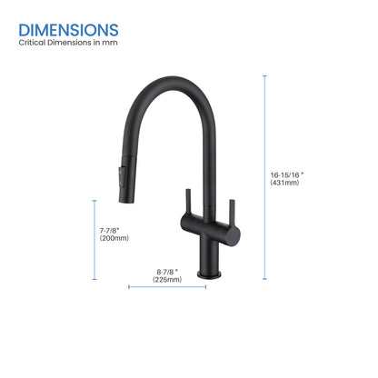 Aquavit Orbit Two Handle Pull down Kitchen Faucet KF21111
