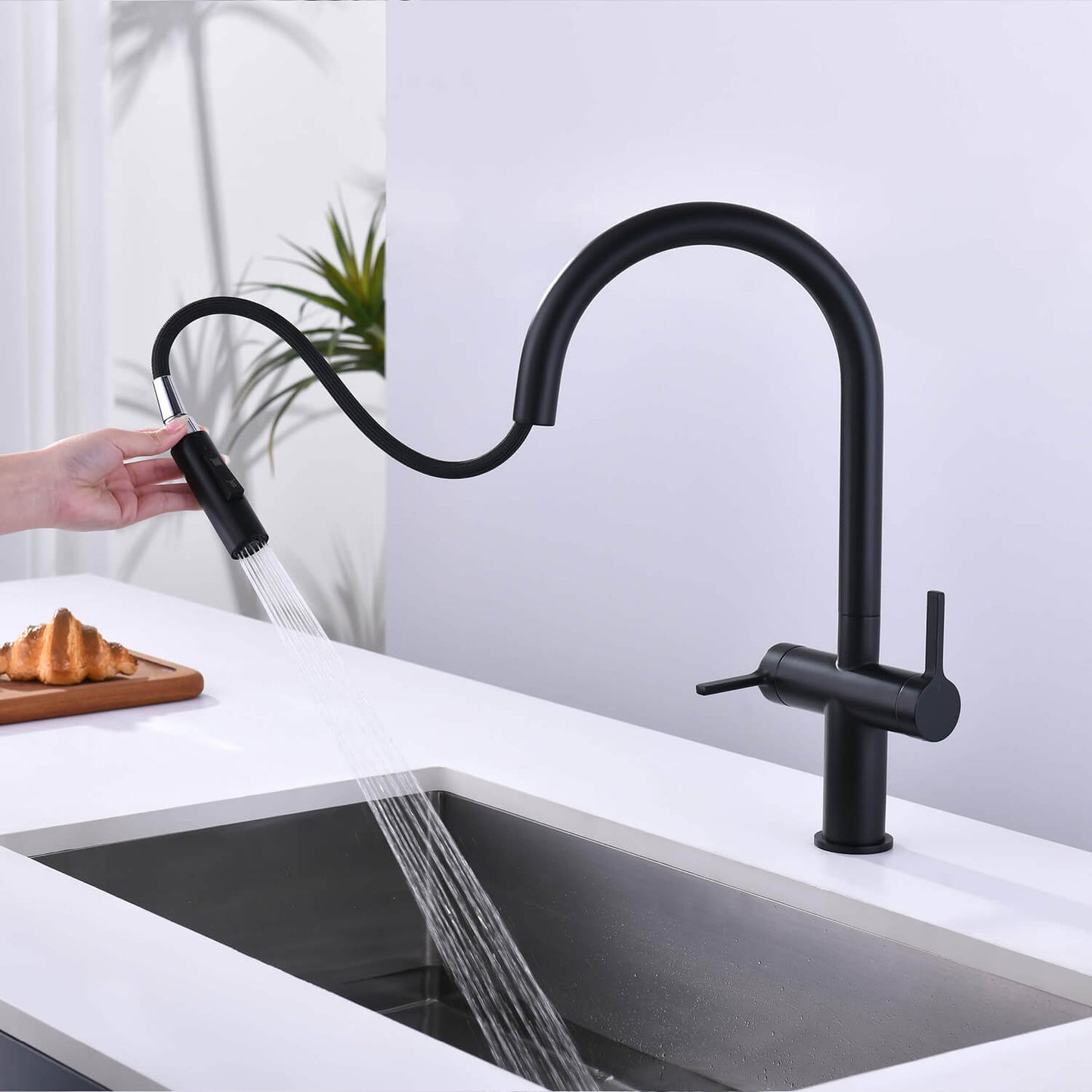 Aquavit Orbit Two Handle Pull down Kitchen Faucet KF21111