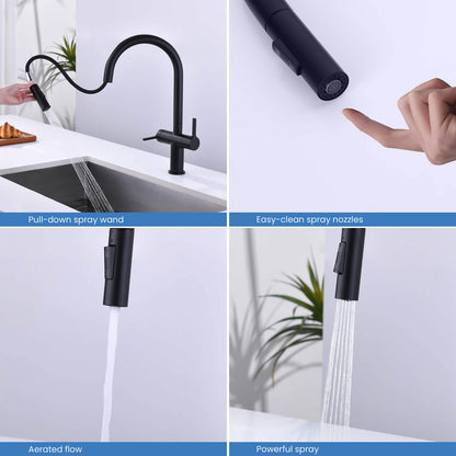 Aquavit Orbit Two Handle Pull down Kitchen Faucet KF21111