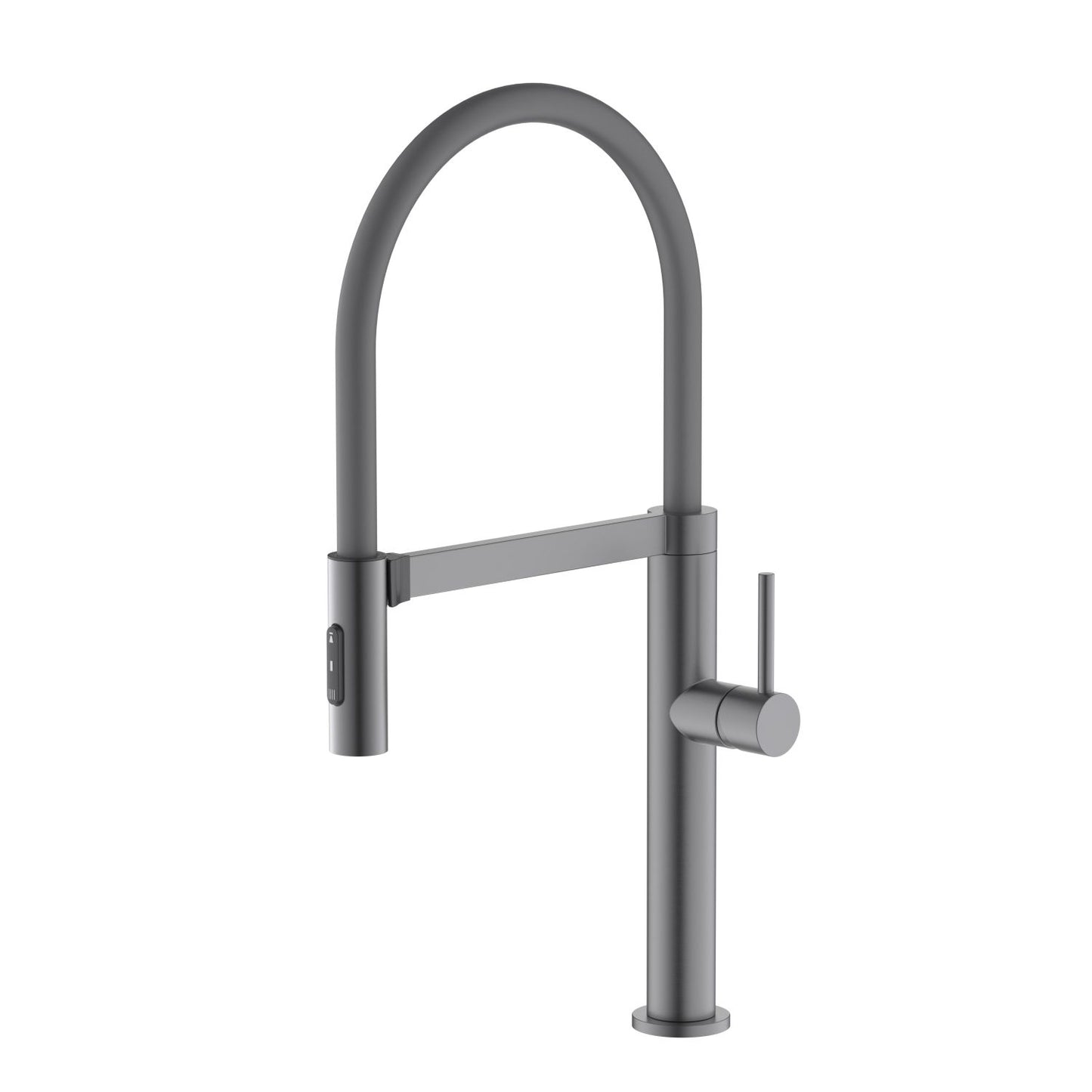 Aquavit Orbit Single Handle Pull-Out Kitchen Faucet with Black Rubber Hose KF21301