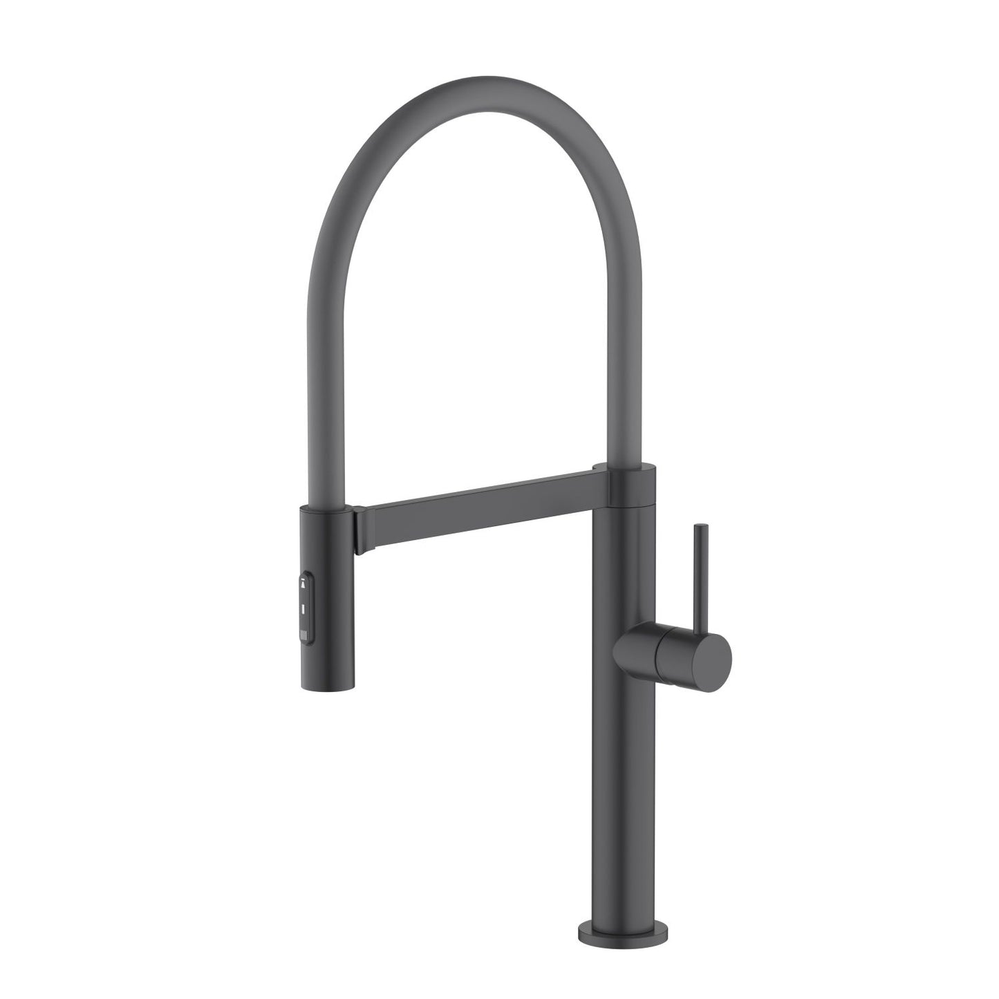 Aquavit Orbit Single Handle Pull-Out Kitchen Faucet with Black Rubber Hose KF21301