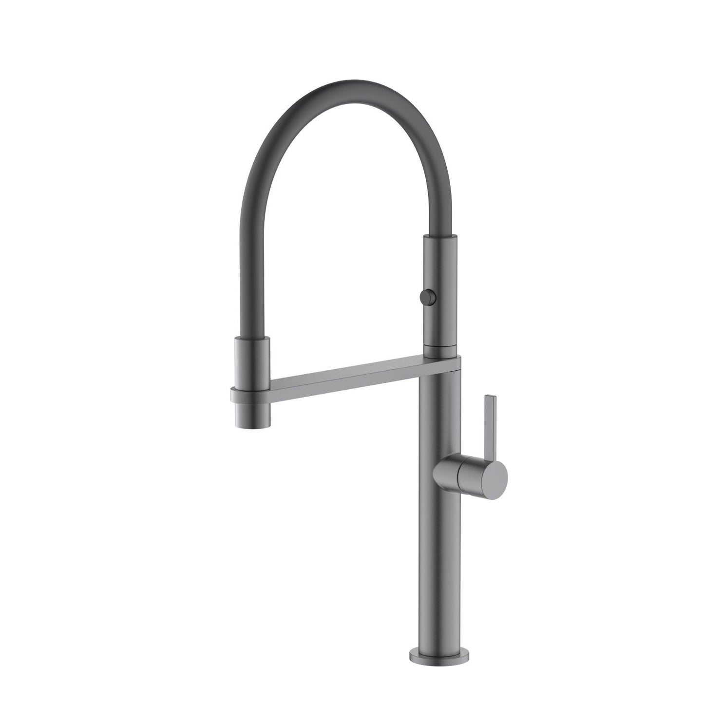 Aquavit Orbit Single Handle Pull-Out Kitchen Faucet with Black Rubber Hose KF21302