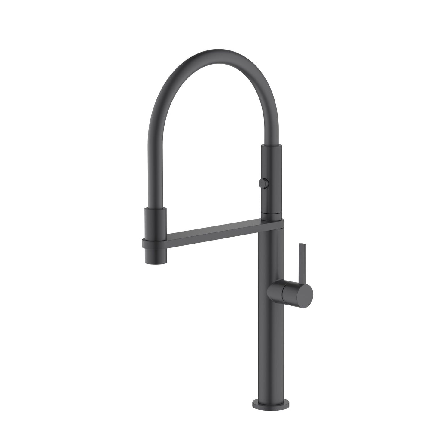Aquavit Orbit Single Handle Pull-Out Kitchen Faucet with Black Rubber Hose KF21302