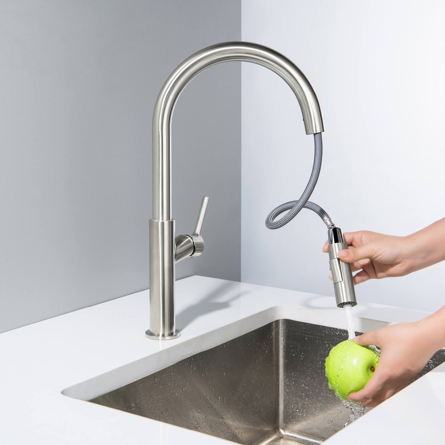 Aquavit Single Handle Pull-Down Kitchen Faucet with Dual-Function Spray Head KF22102
