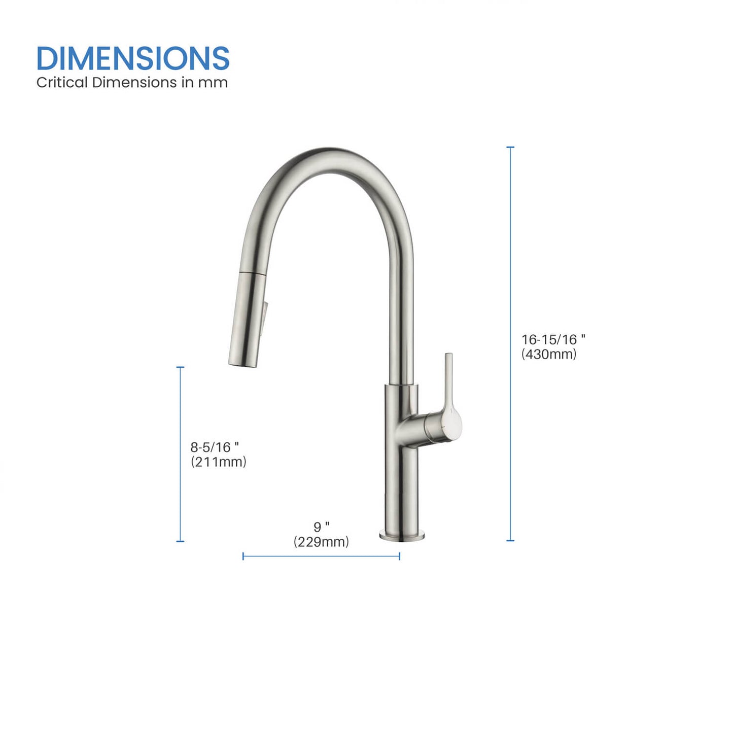 Aquavit Single Handle Pull-Down Kitchen Faucet with Dual-Function Spray Head KF22102