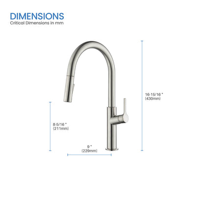 Aquavit Single Handle Pull-Down Kitchen Faucet with Dual-Function Spray Head KF22102