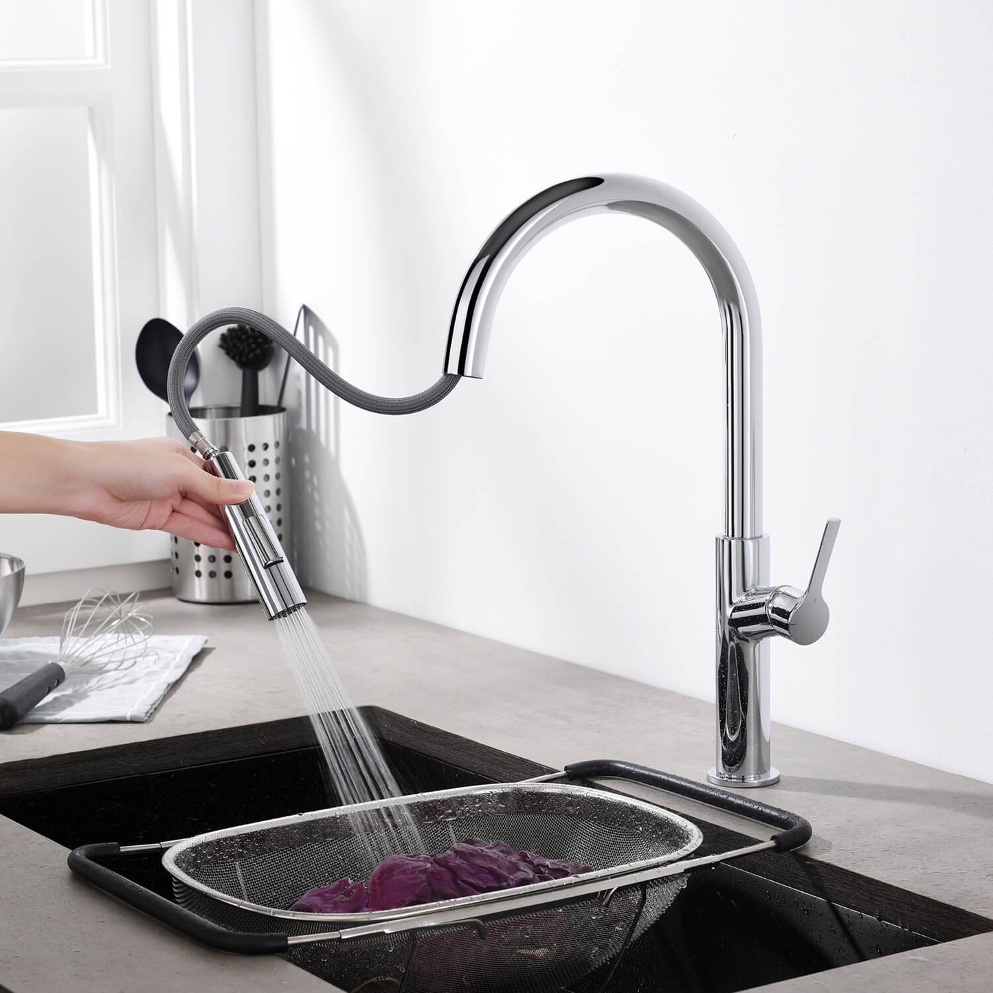 Aquavit Single Handle Pull-Down Kitchen Faucet with Dual-Function Spray Head KF22102