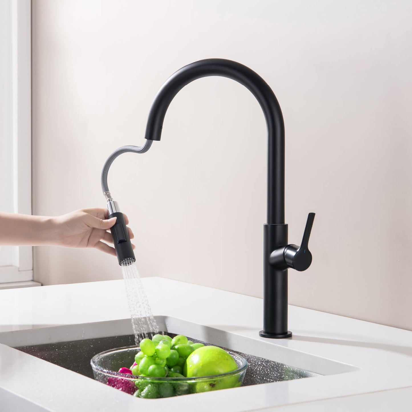 Aquavit Single Handle Pull-Down Kitchen Faucet with Dual-Function Spray Head KF22102
