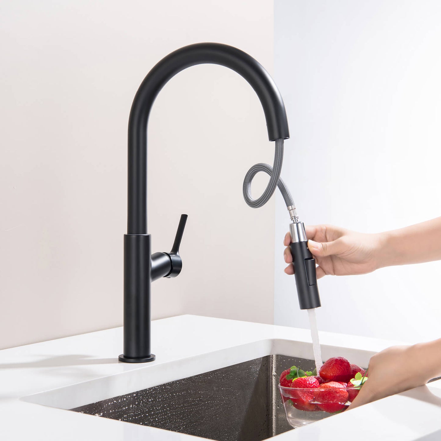 Aquavit Single Handle Pull-Down Kitchen Faucet with Dual-Function Spray Head KF22102