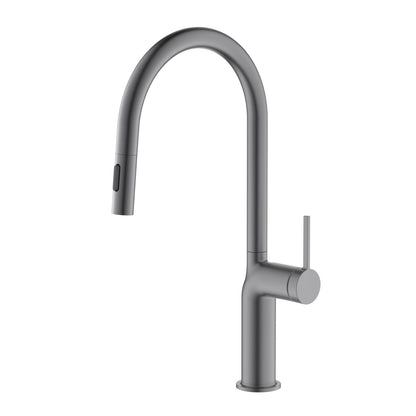 Tilt Single Hole Kitchen Faucet with Dual-Function Spray Head KF22106