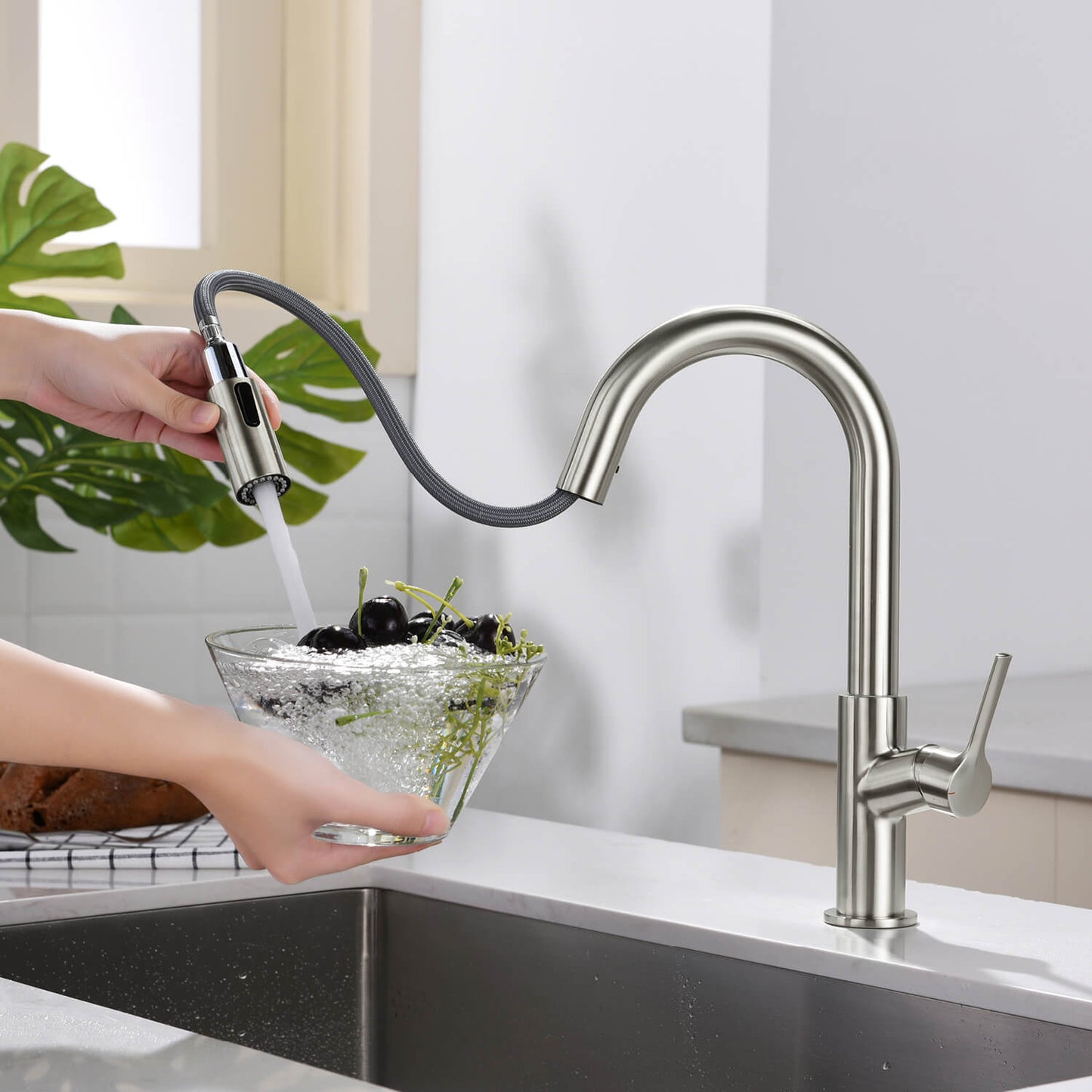 Aquavit Tilt Single handle Pull down Kitchen Faucet KF22111