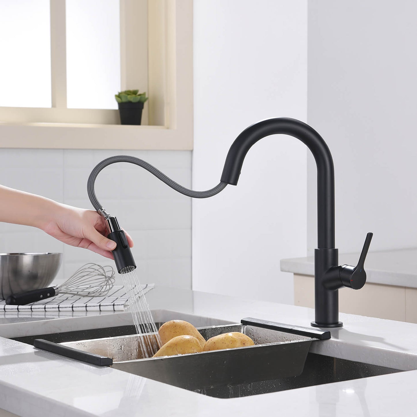 Aquavit Tilt Single handle Pull down Kitchen Faucet KF22111