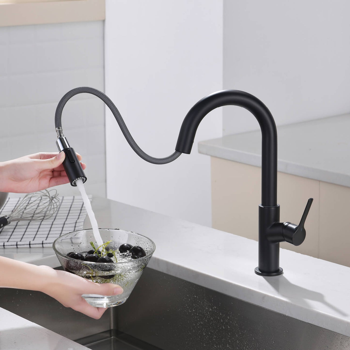 Aquavit Tilt Single handle Pull down Kitchen Faucet KF22111